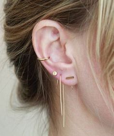 Orbital Piercing on Pinterest | Inner Conch Piercing, No Regrets ... Multiple Earrings, Ear Party, Minimalist Studs, Piercing Tattoo, Bar Earrings, Hook Earrings, Piercing Jewelry, Bling Bling, Body Jewelry