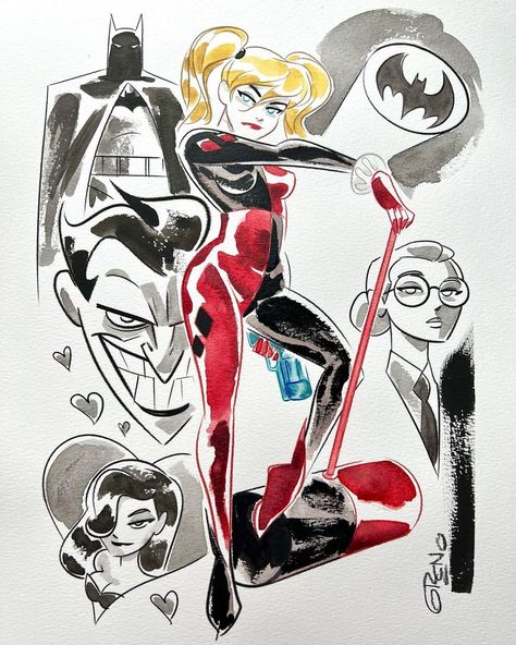 Classic Harley Quinn, Gotham Villains, Harley Quinn Artwork, Catty Noir, Bruce Timm, Batman The Animated Series, Arte Dc Comics, Harley Quinn Art, Batman Art