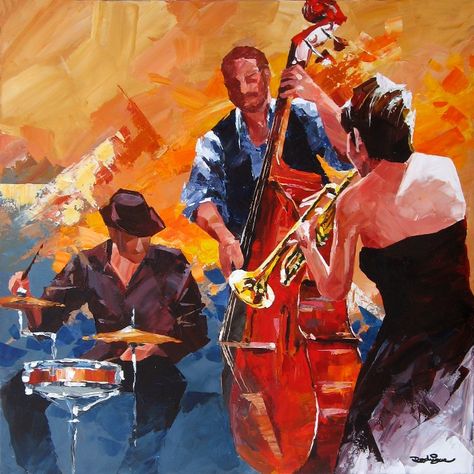 jazz band Jazz Design, Jazz Painting, Jazz Poster, Jazz Art, Band Art, Jazz Band, Musical Art, Jazz Club, Cat Air