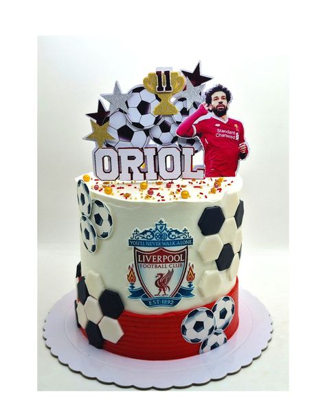 Liverpool cake Liverpool Cake Ideas Birthday, Liverpool Birthday Cake, Lfc Cake, Liverpool Cake, Football Themed Cakes, Football Birthday Cake, Melon Cake, Barbie Birthday Cake, Soccer Cake