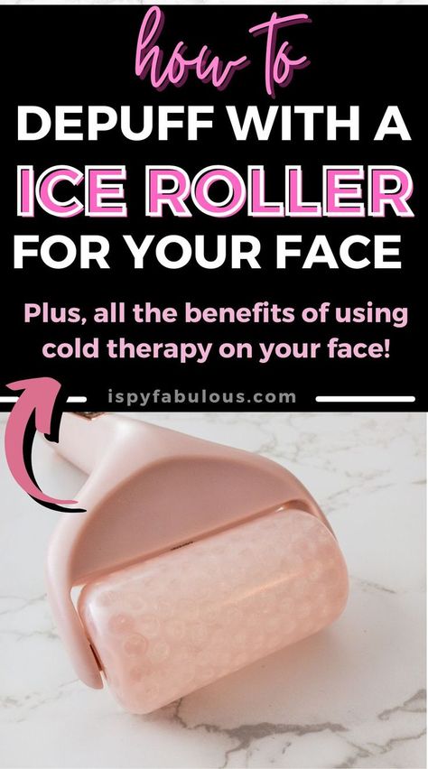 There are many benefits to having an ice roller, such as it depuffs your face, it reduces eye puffiness and dark circles. Cold Roller Face, Benefits Of Ice Rolling Face, Ice Roller Face How To, How To Ice Your Face, Ice Roller Face Benefits, Ice Roller Benefits, Rolling Face, Ice Facial Roller, Face Ice Roller