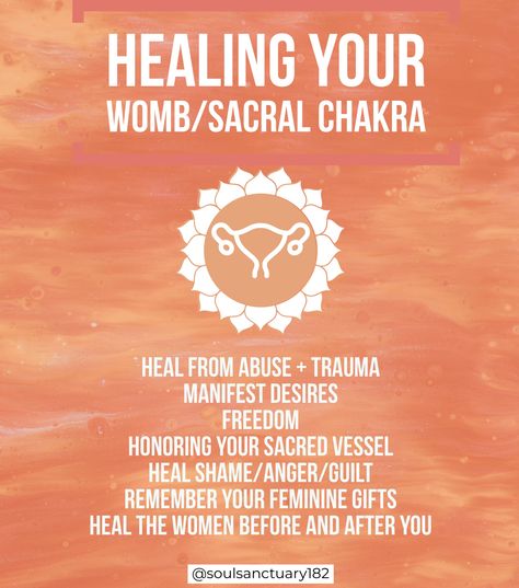 Healing the womb and Sacral Chakra – Soul Sanctuary Sacral Chakra Healing, The Sacral Chakra, Chakra Health, Chakra Heilung, Womb Healing, Red Tent, Chakra Affirmations, Divine Feminine Spirituality, Healing Affirmations