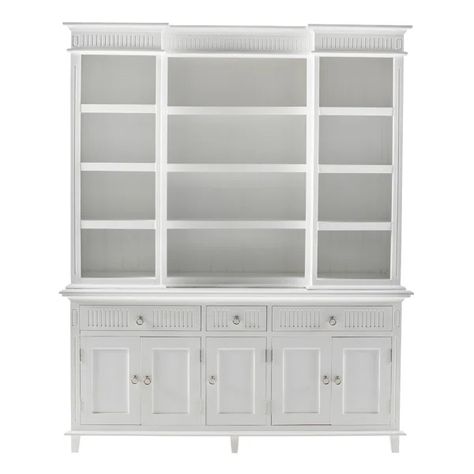 Sideboard with Bar Hutch China Cabinet Dining Room, White China Cabinet, Kitchen Hutch Cabinet, Bar Hutch, White Hutch, Dining Hutch, Hutch Cabinet, Cabinet Dining Room, Classic White Kitchen