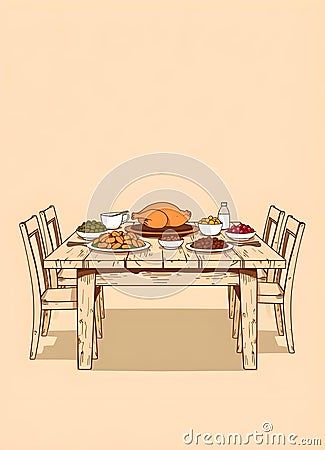 ai-generated-drawing-thanksgiving-table-food-picture-turkey-bottle-water Thanksgiving Food Drawing, Dinner Table Drawing, Drawing Thanksgiving, Thanksgiving Vector, Thanksgiving Drawings, Thanksgiving Clip Art, Friends Ideas, Fresh Salad Recipes, Table Food