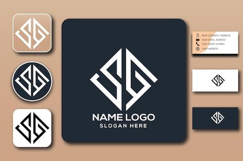 Sg Monogram, Sg Logo, Template Color, Illustration Geometric, Alphabet Logo, Edit Logo, Design Studio Logo, Geometric Logo, Studio Logo