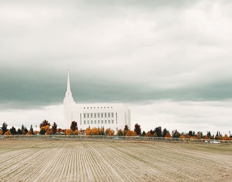 Rexburg Temple on cloudy day Rexburg Idaho Temple, Rexburg Temple, Lds Temple Pictures, Rexburg Idaho, Temple Pictures, Lds Temple, Lds Temples, Latter Day Saints, In The Fall