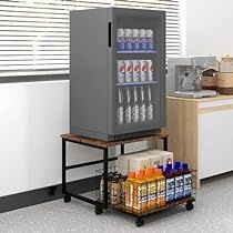 Refrigerator Stand, Fridge Stand, Mini Fridge Stand, Table With Wheels, Kitchen Appliance Storage, Compact Fridge, Beverage Fridge, Portable Refrigerator, Mini Refrigerator