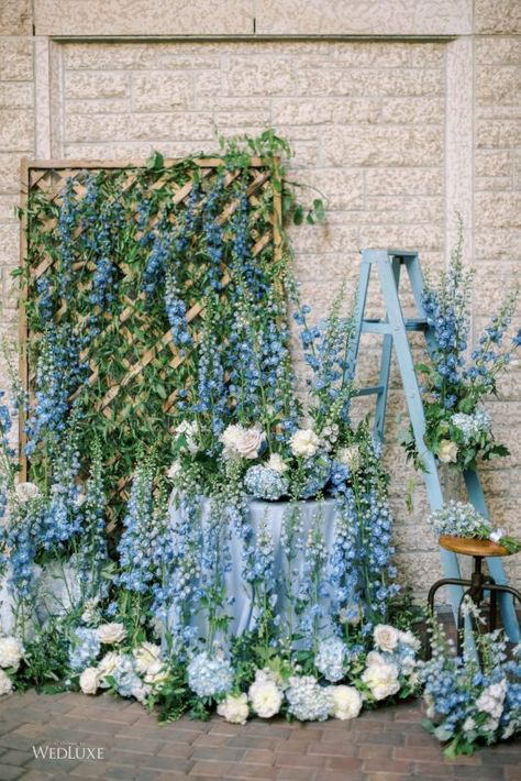 Romantic Fairytale Wedding, Floral Bar, Hart House, Romantic Outdoor Wedding, Luxury Wedding Decor, Simple Elegant Wedding, Vancouver Wedding Photographer, Backdrop Ideas, Blue Florals