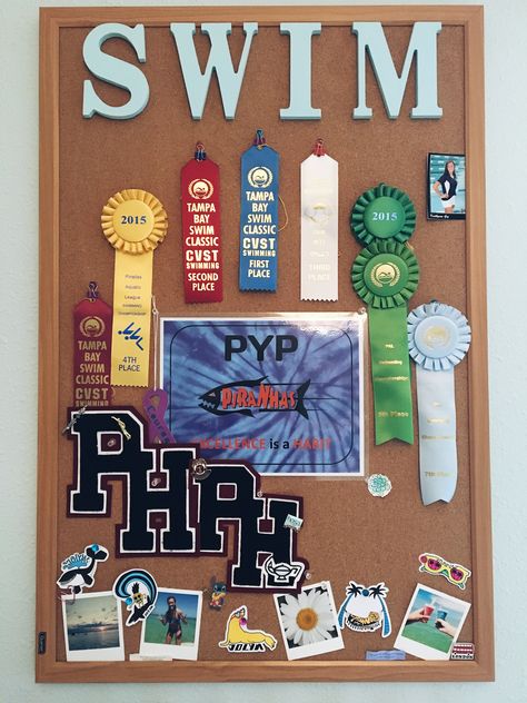 Award Ribbon Display, Swim Ribbons, Swimming Medals, Ribbon Boards, Ribbon Display, Kids Awards, Award Display, Award Ribbon, Medal Display