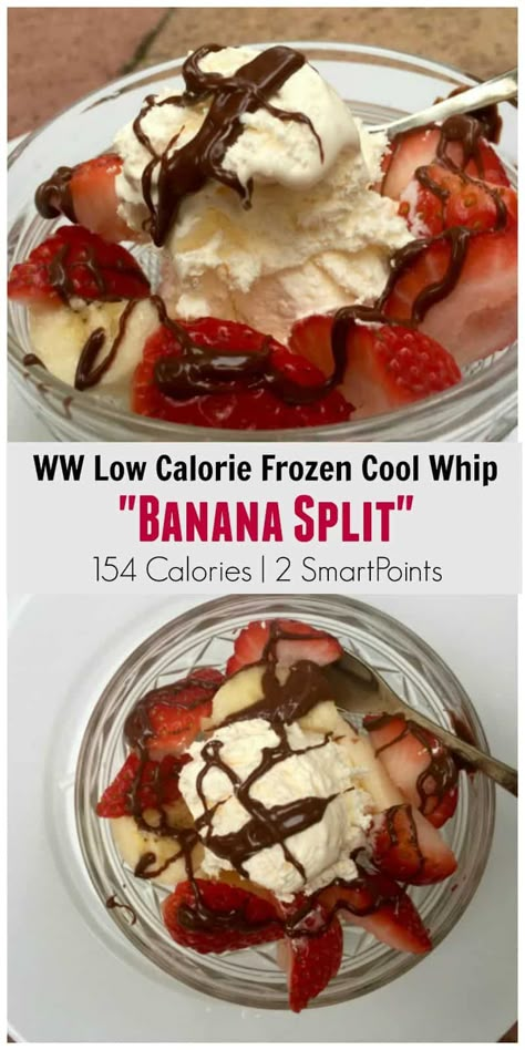 Frozen Cool Whip, Frozen Banana Recipes, Recipes Low Calorie, Chocolate Syrup Recipes, Weight Watcher Desserts, Weight Watchers Snacks, Weight Watchers Recipes Desserts, Low Calorie Dessert, Ww Desserts