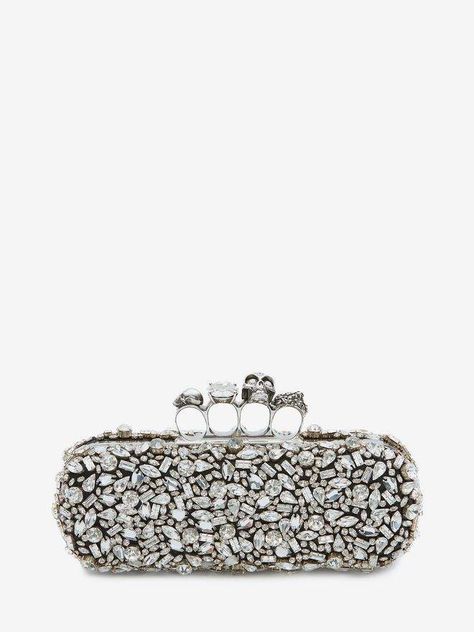 Crystal Skull Four-Ring Box Clutch Alexander Mcqueen Handbags, Alexander Mcqueen Clutch, Diamond Mine, Queen Cleopatra, Luxury Gifts For Women, Bag Closet, Alexander Mcqueen Bag, Expensive Diamond, Studded Clutch