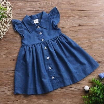 Blue Denim Dress, Kids Frocks Design, Kids Dress Wear, Baby Dress Design, Girls Frock Design, Baby Dress Patterns