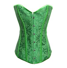 Women's Vintage Floral Overbust Corsets Poison Ivy Kostüm, Ivy Costume, Vintage Palace, Poison Ivy Costumes, Green Corset, Top Bustier, Boned Corsets, Lace Tights, Waist Trainer Corset