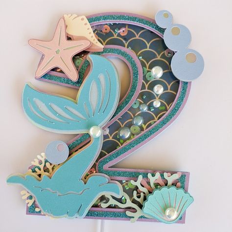 Available on Etsy https://www.etsy.com/shop/PaperCraftsbyAna Dolphin Cakes, Diy Cake Topper Birthday, Cricut Cake, Mermaid Theme Birthday Party, Mermaid Cake Topper, Diy Cake Topper, Birthday Party Theme Decorations, Cake Banner Topper, Mermaid Theme Birthday