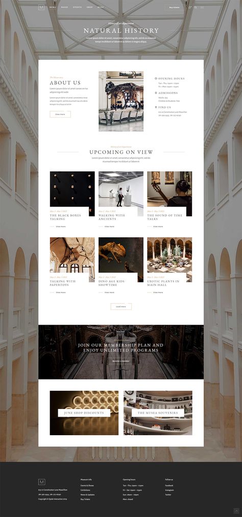 Create a beautiful museum presentation effortlessly with Musea WordPress theme! #wordpress #theme #layout #design #webdesign #creative #art #artistic #finearts #artgallery #museum #culture #exhibitions #artcollection #artblog #luxurious #elegant Website Design Gallery Page, Gallery Website Design Web Layout, Culture Website Design, Website Gallery Layout, Art Gallery Website Design Inspiration, Gallery Page Design Website, Exhibition Website Design, Museum Web Design, Website Gallery Design