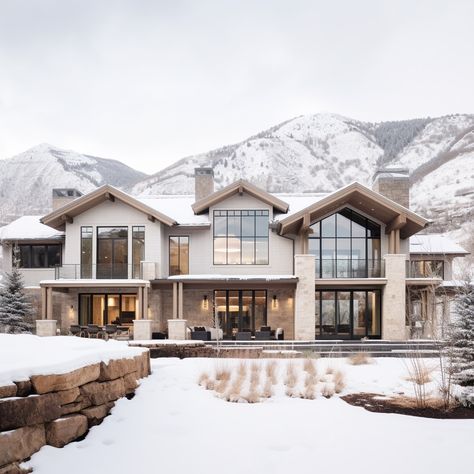 Modern Colorado Home Interior Design, Luxurious Mountain Homes, Mansions In The Mountains, Homes In Colorado, Colorado Home Interior, Houses In Alaska, Luxury Homes Dream Houses Exterior, Room Ideas 90s, Mountain Homes Interiors