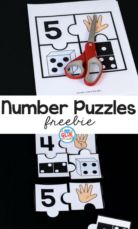 Your students are sure to LOVE these number puzzles! Perfect for learning or reviewing with your PreK, Kindergarten, or First Grade students. Prek Math, Math Number Sense, Kindergarten Math Activities, Number Puzzles, Fun Math Games, Numbers Preschool, Math Methods, Math Numbers, Learning Numbers