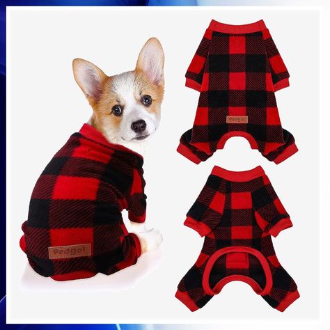 Pedgot Christmas Pajamas Costumes Breathable Dogs Costumes, Dog Christmas Clothes, Dog Clothes Patterns Sewing, Reindeer Dog, Dog Outfits, Puppy Coats, Christmas Jammies, Dog Sketch, Holiday Costumes