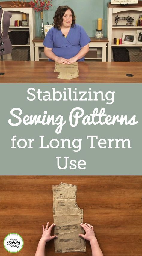 If you have a pattern that you love to use over and over again, this quick tip is for you. Jessica Giardino tells us how we can stabilize our favorite sewing patterns so that they will stay around for a long time. Jessica gives us two quick options for stabilizing patterns in this sewing tutorial. How To Use Patterns Sewing, How To Use A Sewing Pattern, Fat Quarter Projects, Sewing Circles, Beginner Sewing Projects Easy, Decor Pillows, Leftover Fabric, Fabric Baskets, Sewing Projects For Beginners