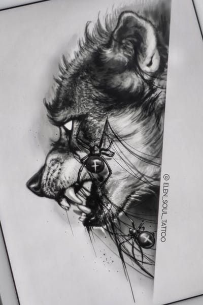 Tattoo Sleeve Blackwork, Wolf Girl Tattoos, Angry Wolf, Heaven Tattoos, Graffiti Art Letters, Autumn Tattoo, Wolf Spider, Wolf Tattoo Sleeve, Canine Drawing