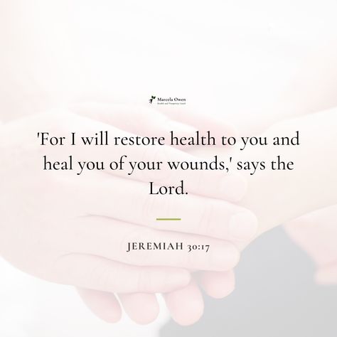 Jeremiah 33:6 Health, Jeremiah 30:17 Health, Jeremiah 30:17, God Will Heal You, Healing Scriptures Health, Healing Bible Verses Health, Bible Verses For Health And Healing, Healing God, Sick Quotes