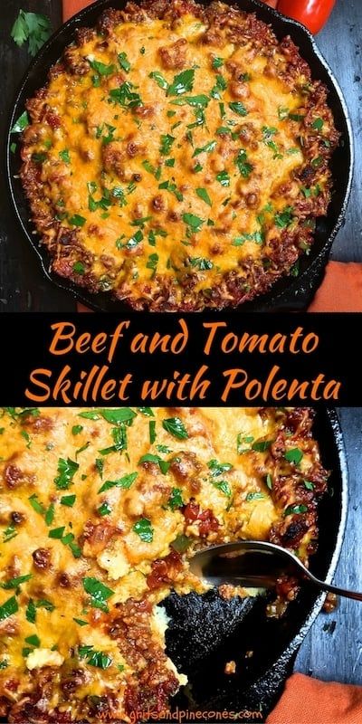 Polenta Ground Beef Recipes, Ground Beef And Polenta Recipes, Beef Polenta, Beef Skillet, Ground Chuck, Ground Beef Dinner, Dinner Beef, Steak Dishes, Polenta Recipes