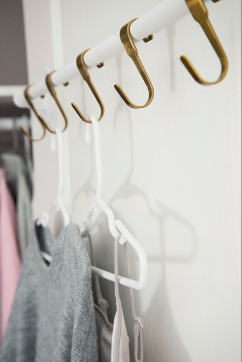 Hooks In Closet Organization Ideas, S Hooks Ideas Closet, Ikea Hooks Ideas, Closet Hooks Ideas, Hooks In Closet, Jordans Closet, Ikea Hack Closet, Hooks For Closet, Ikea Hooks