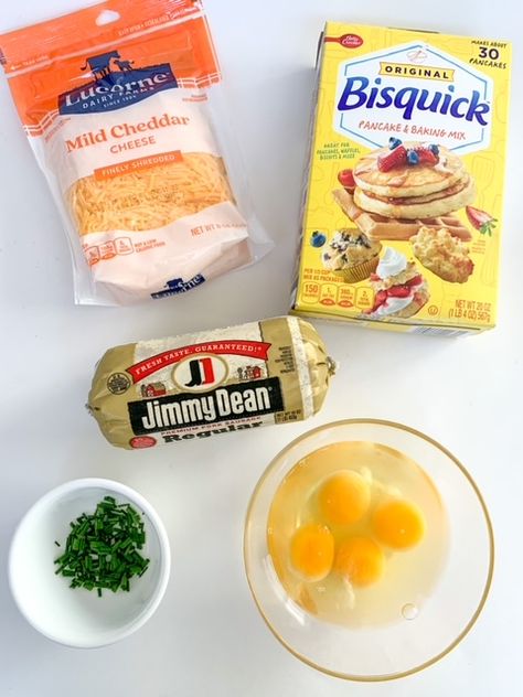 Bisquick Sausage Muffins, 4 ingredient muffins eggs sausage cheese Sausage Bisquick Muffins, Bisquick Egg Muffins, Pancake Muffins With Sausage, Sausage Muffins With Bisquick, 4 Ingredient Muffins, Breadless Breakfast, Bisquick Sausage Muffins, Pancake Sausage Muffins, Bisquick Muffins