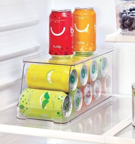 Layered Drinks, Coke Can, Can Dispenser, Kitchen Accessories Storage, Drink Storage, Canned Food Storage, Fridge Shelves, Fridge Organisers, Beverage Refrigerator