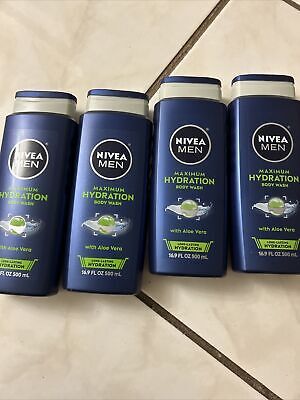 4 Nivea Men Maximum Hydration Body Wash with Aloe Vera 16.9 fl oz New 72140015336 | eBay Nivea Men, Personal Care Items, Shower Gel, 16 9, Body Wash, Aloe Vera, Bath And Body, Health And Beauty, Personal Care