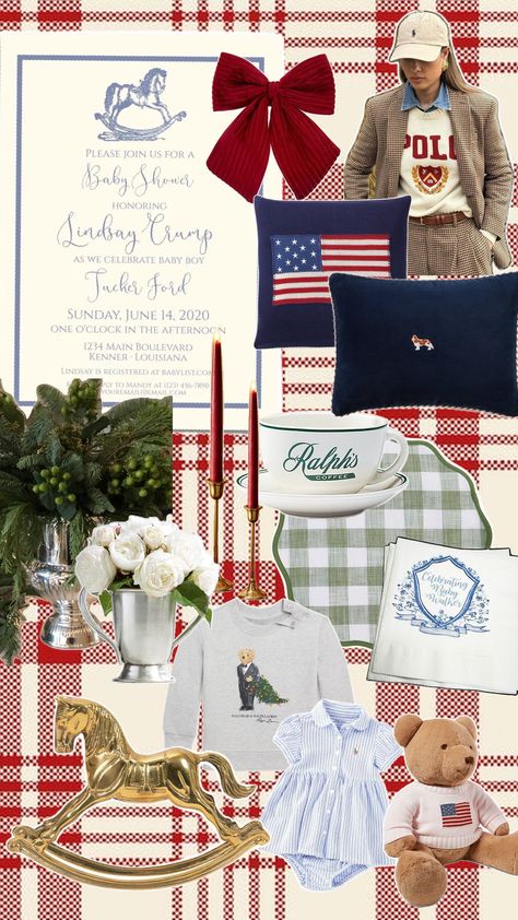 Vintage inspired, Ralph Lauren, gender, neutral baby shower idea for the cooler months Vintage Baby Shower Boy, Ralph Lauren Christmas, Vintage Baby Boys, Vintage Baby Shower, Baby Shower Vintage, Baby Boy Room Nursery, Baby Boy Birthday, Baby Themes, Baby Bear Baby Shower