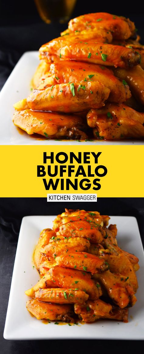 Easy Buffalo Wings Recipe, Honey Buffalo Wings, Buffalo Wings Sauce Recipe, Buffalo Wings Recipe, Wing Sauce Recipes, Wings Recipe Buffalo, Chicken Wing Sauces, Buffalo Wing, Homemade Buffalo Sauce