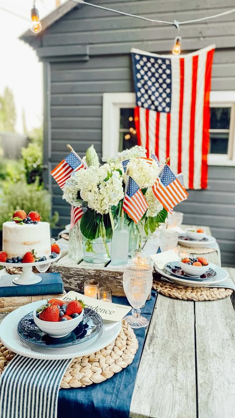 4th Of July Party Ideas, Fourth Of July Food, Fourth Of July Decor, 4th Of July Celebration, Patriotic Party, 4th Of July Decorations, Summer Entertaining, And July, Patriotic Holidays