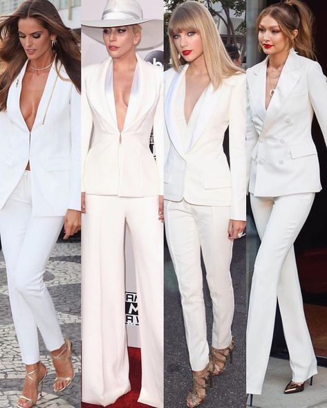 Tuxedo Women, Paris Chic, White Tuxedo, Tuxedo Dress, Woman Suit Fashion, Queen Dress, Pants Suit, Kurta Designs, Suit Fashion