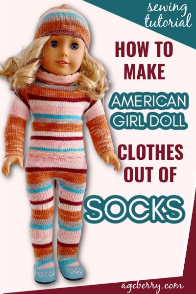 What can I make from a pair of socks? American Girl Doll Clothes Patterns Free, Making Doll Clothes, Diy American Girl Doll Stuff, Diy American Girl Doll Clothes, American Girl Clothes Patterns, Diy Doll Clothes, Diy Doll Clothes Patterns, Girls Clothes Sewing, Creative Stitches