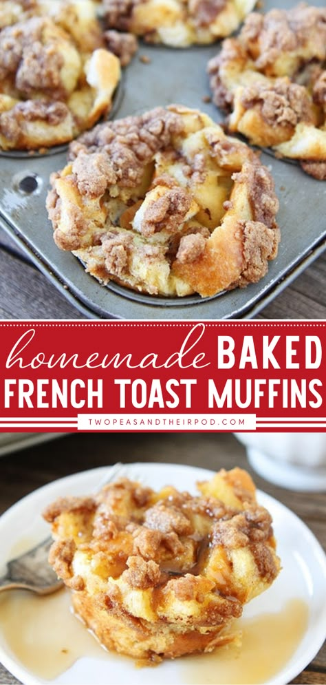 Baked French Toast Muffins Individual French Toast Cups, Easy French Toast Cups, Pull Apart French Toast Bake, Quick Easter Breakfast Ideas, Baked French Toast Muffins, Cinnamon French Toast Muffin Bites, Monte Cristo French Toast, French Toast Muffins With Brioche Bread, French Toast Muffins Easy