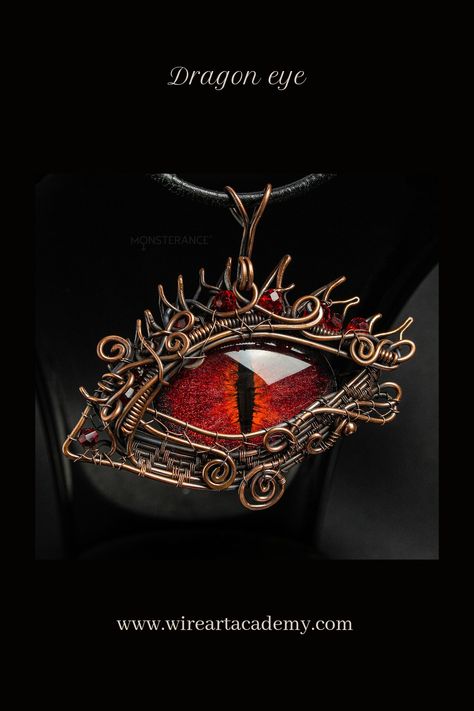 Red dragon eye, it's realy hot ♥️ Dragon Eye, Work Inspiration, Brand Me, Red Dragon, Wrapped Jewelry, Fantasy Jewelry, Eye Necklace, Pendant Earrings, Wire Wrapped Jewelry