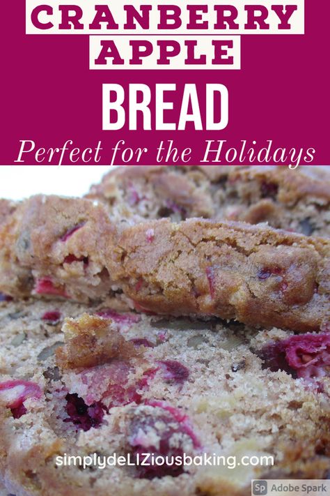 Cranberry Apple Bread, Simple Bread Recipe, Cranberry Walnut Bread, Cranberry Bread Recipes, Walnut Loaf, Breakfast At Home, Simple Bread, Cranberry Dessert, Apples Cinnamon