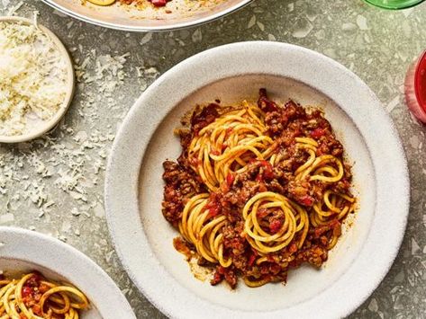 Valentines Day Pasta, Lamb Bolognese, Leftover Bolognese, Vegetable Bolognese, Pork Mince Recipes, Spaghetti Bolognese Recipe, Pasta Ideas, Whipped Ricotta, Slow Cooker Lamb