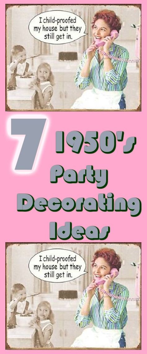 50s Themed Party Ideas, Fifties Decor, 1950s Birthday Party, 50s Family, 1950s Party Decorations, 1950s Party Ideas, 50s Party Decorations, 1950s Theme Party, Grease Themed Parties