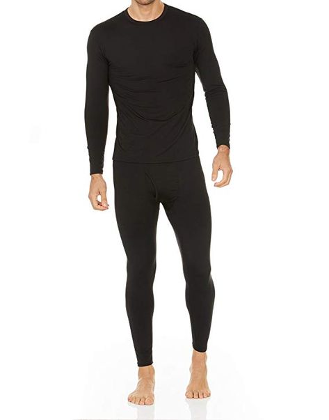 Thermajohn Men's Ultra Soft Thermal Underwear Long Johns Set with Fleece Lined (Large, Black) at Amazon Men’s Clothing store Thermal Pants, Winter Comfort, Mens Thermals, Long Johns, Compression Tights, Polyester Pants, Camping Outfits, Compression Shirt, Spring And Autumn