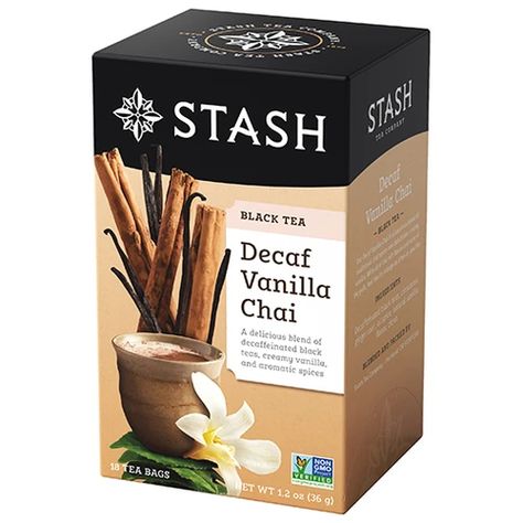 Decaf Tea, Decaffeinated Tea | Stash Tea Vanilla Chai Tea, Chai Spices, Decaf Tea, Decaffeinated Tea, Stash Tea, Black Tea Bags, Vanilla Chai, Chai Spice, Tea Latte