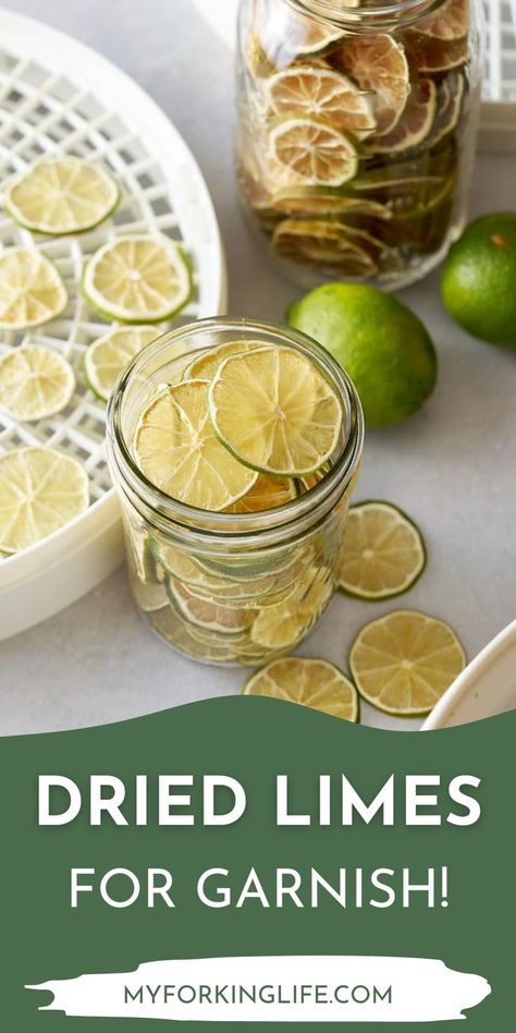 Elevate your culinary adventures with zesty homemade dehydrated limes. This ingenious and simple method helps you preserve the vibrant citrus flavors of limes while adding a delightful twist to your dishes. Perfect for garnishing salads, cocktails, or even sprinkling over grilled meats, these dehydrated limes bring a burst of freshness and tanginess to any recipe. Dehydrated Limes, Dried Limes, Lime Uses, Citrus Garnish, Citrus Cocktails, Drink Garnishing, Homemade Cocktails, Cocktail Garnish, Homemade Drinks