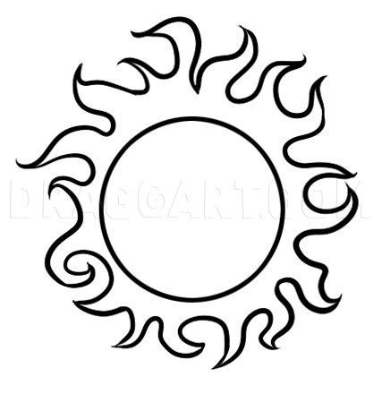 How To Draw A Sun, Step by Step, Drawing Guide, by Dawn | dragoart.com Sun Drawing Step By Step, Easy Sun Drawing, Half Sun Drawing, Sun Drawing Simple, Sun Outline, Animal Stencil Art, Sun Drawing, Draw Two, Animal Stencil