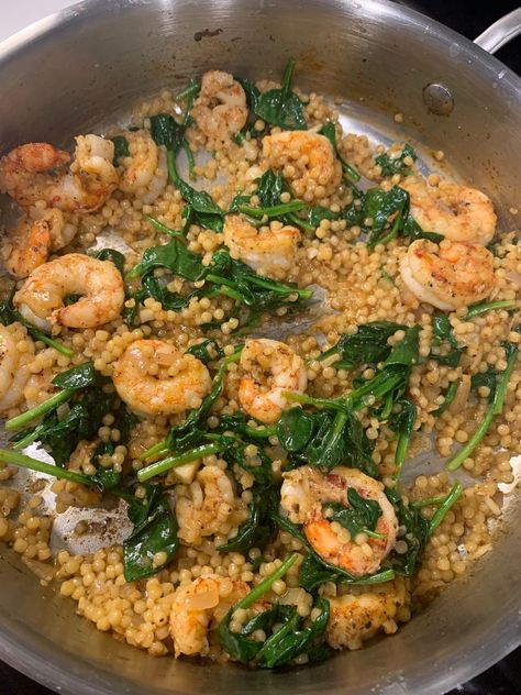 Shrimp Couscous Recipes, Shrimp Couscous, Old Bay Shrimp, Couscous Recipe, Lemon Pepper Seasoning, Couscous Recipes, Shrimp Seasoning, Old Bay, Spinach Stuffed Chicken