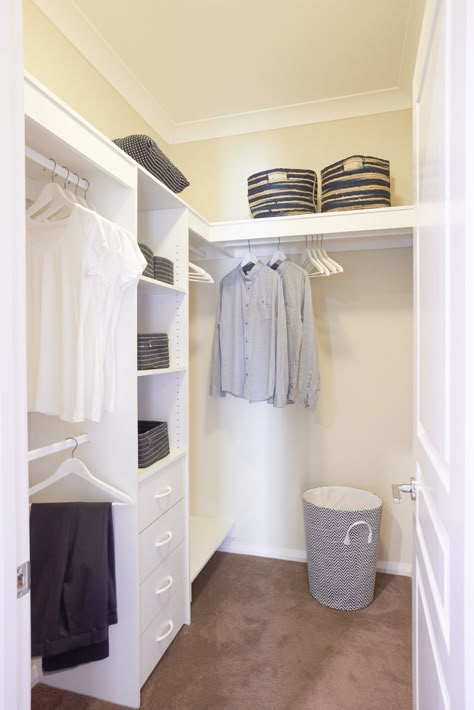 Walkin Robe Ideas, Small Walk In Robe Organisation, Walk In Wardrobe Narrow Space, Corner Walk In Robe Ideas, Walk In Robe Storage Ideas, Small Corner Walk In Closet Ideas, Walk In Robe And Ensuite Designs, Small Walkin Wardrobe Design, Walk In Robe Organisation