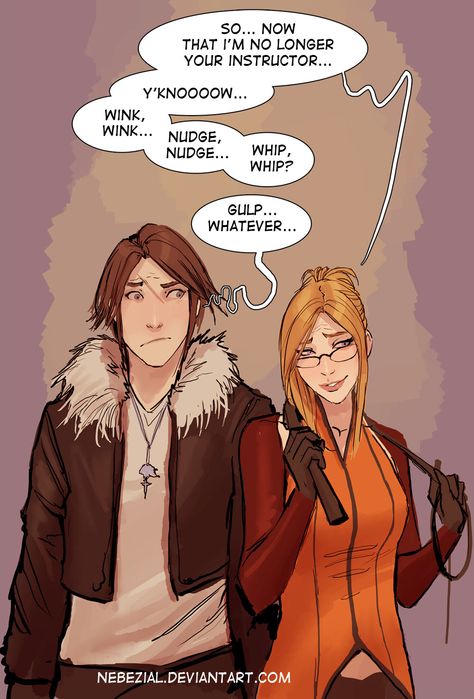 ... whatever XD by nebezial on @DeviantArt Quistis Trepe, Psp Vita, Stjepan Sejic, Squall Leonhart, Seduce Me, Final Fantasy Funny, Parted Lips, Final Fantasy Artwork, Fantasy Love