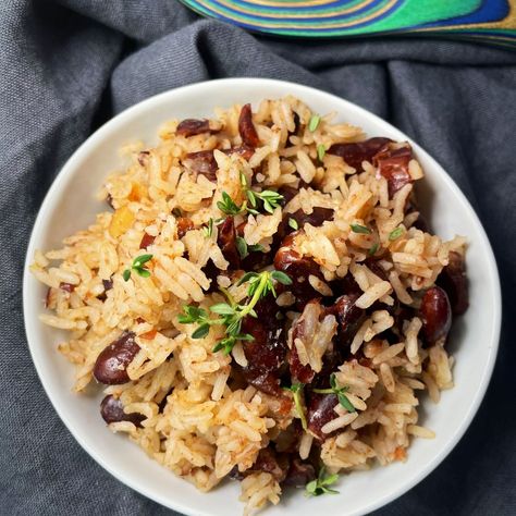 Instant Pot Jamaican Rice and Peas Rice And Peas Jamaican Instant Pot, Jamaican Rice And Beans, How To Cook Peas, Rice And Peas Jamaican, Jamaican Stew Peas, Recipes Jamaican, Jamaican Rice And Peas, Stew Peas, Jamaican Rice