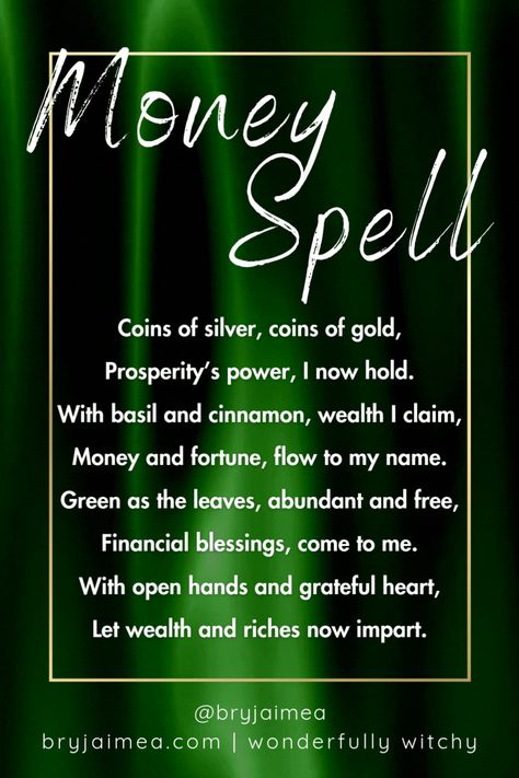 Unlock financial abundance with this powerful money spell! Using the energies of silver and gold, along with basil and cinnamon, this ritual draws wealth and prosperity into your life. Perfect for those seeking to enhance their financial flow and manifest riches. Set your intentions, chant the words, and welcome money and success with an open heart. Embrace the magic of abundance and let the blessings of wealth and fortune come to you. #MoneySpell #Abundance #ManifestWealth #ProsperityMagic Money Attracting Herbs, Money Bowl Spell Chant, Spells For Money Wealth Good Luck, Black Magic Spells Money, Financial Abundance Spell, Powerful Money Spell Chants, Spell For Abundance, Spells For Abundance, Money Oil Recipe Witchcraft