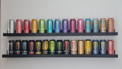 This is my monster energy Collection. For those wondering: 1°- Monster Zero Ultra a.k.a. the "White Monster" 2°- Monster Energy Juiced Pipeline Punch 3°- Monster Ultra Red 4°- Monster Energy Juiced Ripper 5°- Monster Energy Ultra Paradise 6°- Monster Energy Ultra Fiesta Mango 7°- Monster Energy Ultra Blue 8°- Monster Energy Ultra Violet 9°- Monster Energy Juiced Mixxd Punch 10°- Monster Energy Ultra Rosá 11°- Monster Energy Juiced Mango Loco 12°- Monster Energy Juiced Aussie Lemonade Monster Energy Checklist, Monster Can Collection, Monster Flavors, Monster Ultra, Monster Zero, Monster Punch, Sugar Skull Art Drawing, White Monster, Korean Fashion Kpop Inspired Outfits